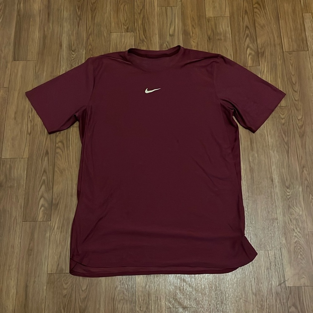 Dark Red Nike Dri Fit running shirt